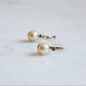 W. Germany Leaverback Pearl Earrings